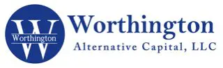 A blue and white logo of worthington alternative